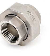 304 316L สแตนเลสสตีลยูเนี่ยนฟิตติ้ง NPT Threaded Union Coupling สำหรับ Oil